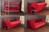 red Multifunctional Transformable Sofa Bed bunk of space saving