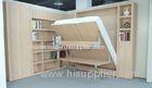 Modern Design Vertical Open Double Wall Bed with Table and Bookshelf