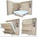 Vertical Folding Wall bed with Desk and Bookshelf for Apartment