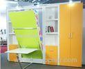 Green / Orange Murphy Wall Folding Bed Single Foldable With Desk For Hotel