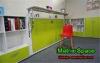 Single Murphy Horizontal Wall Bed White / Green For Kids Saving Furniture