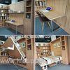 E1 MDF Multifunction Fold Up Wall Bed Double Wall Manual Foldable For Home