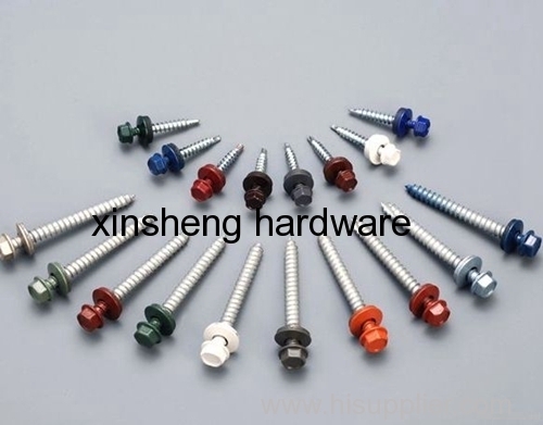Colored Self Drilling Roofing Screws with Washers