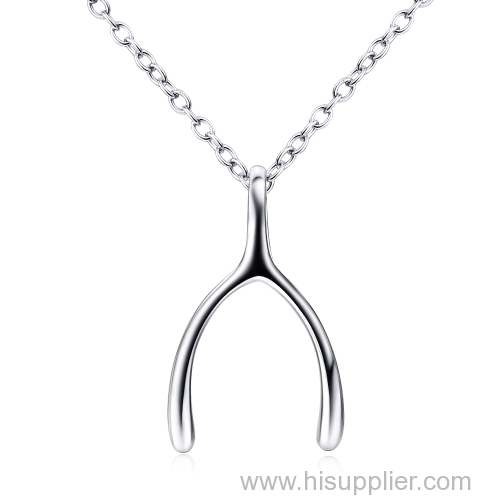 925 silver wishbone necklace