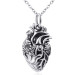 Sterling silver Anatomical Heart Charm Necklace with 18 inch O chain