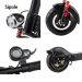 374Wh 45KM Folding Self Balance Electric Scooter with Led bright lights and car horns