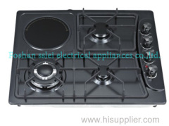 Black Stainless Steel Panel Kitchen Gas Cooker