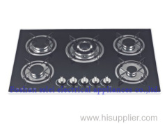 Tempered Glass Panel Gas Stove With 5 Strong Firepower Burners