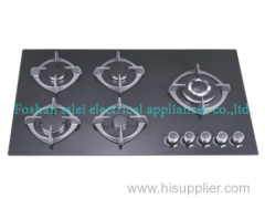 Tempered Glass Panel Gas Stove With 5 Strong Firepower Burners