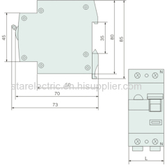 R1 series electromagnetic leakage circuit breaker 6A-63A 20000 times Mechanical life