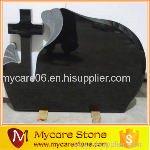 customized design hebei black cross tombstone