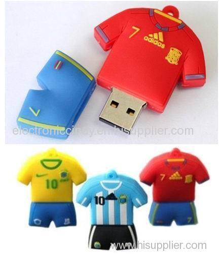 Soccer jersey style promotional USB flash drive
