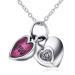 Fashion Jewelry Pure Silver Enamel I Love You Two Half Heart Necklaces