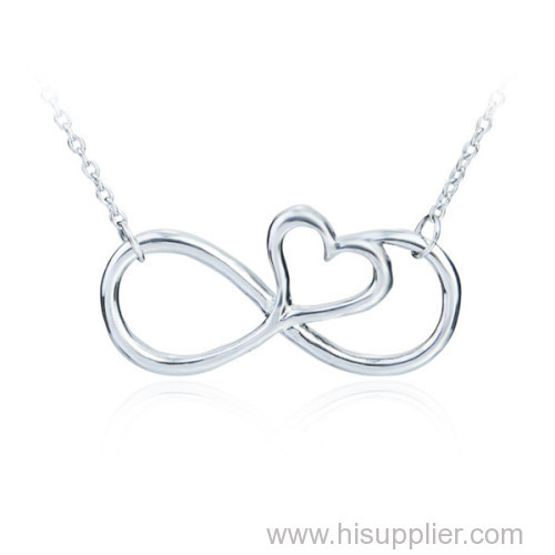 Factory Direct Sale Fashion Hot Sale Silver Infinity Love Necklace