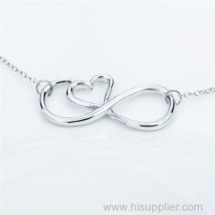 Factory Direct Sale Fashion Hot Sale Silver Infinity Love Necklace