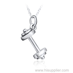 Wholesale Fashion Best Selling Sterling Silver Dumbbell Necklace