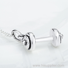 Wholesale Fashion Best Selling Sterling Silver Dumbbell Necklace