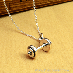 Wholesale Fashion Best Selling Sterling Silver Dumbbell Necklace