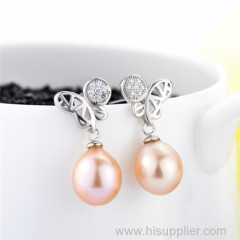 Hot Sale New Style Pearl Jewelry Earrings Silver Drop Pearl Silver Earrings