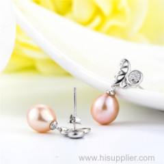 Hot Sale New Style Pearl Jewelry Earrings Silver Drop Pearl Silver Earrings