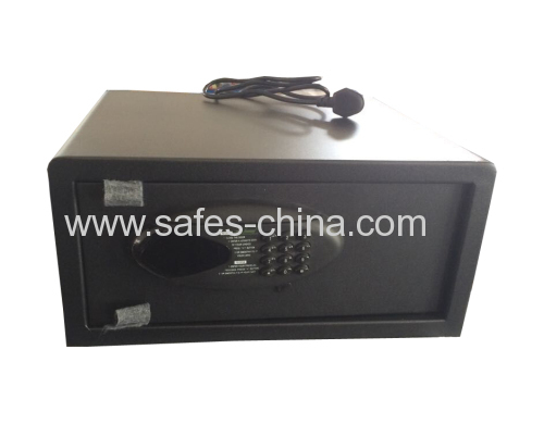 Hotel and residential safes with magnetic card function for laptop charger outlet