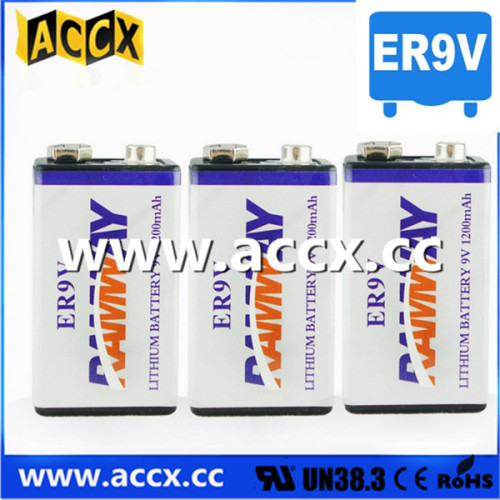 lithium 9v battery 1200mAh with 10 years life