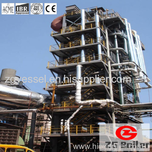 coking waste heat boiler with vertical layout
