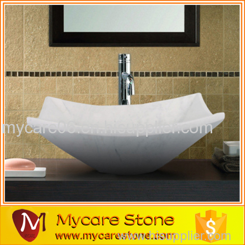 Quality approved carrara white marble vessel basin type vessel sink