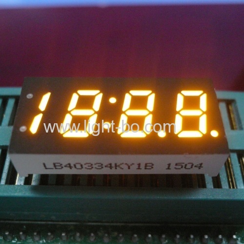 Ultra amarelo 4 dígitos 0,33" 7 segmento Display relógio de LED para carro instrumento