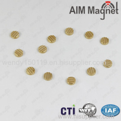 antirust Gold plating D8 x 4mm cylinder shape sintered ndfeb magnet N42