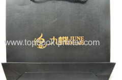Custom designed black cotton rope gold stamping craft paper packaging bag