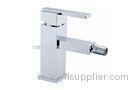 Brass Chrome Single Hole Bathroom Sink Faucet / Single Lever Deck Mounted Brass Bidet Taps