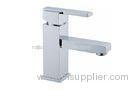 Single Hole Bathroom Sink Faucet , Square Deck Mounted Faucet for Bath Tub