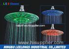 ABS Chromed Temperature Controlled LED Rain Shower Head with 3 Colors