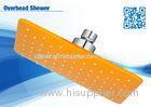 Colorful Square Overhead Shower Head Chromed ABS With Brass , Plastic Ball