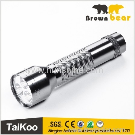 gray aluminum silver 6 led flashlight