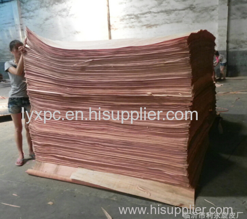 linyi factory 0.30mm Hot Sale high quality natural wood/face veneers of red olive wood for plywood