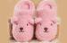 Cute pink Custom Women's Indoor Slippers in Knit Cloth , fuzzy slippers
