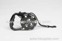 wholesale retractable leash Black with paw print Dog Auto Leash