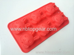 6pcs purple rabbit Easter silicone cake molds