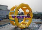 Yellow Inflatable Circle / Roller For Water Fun Games , 0.9mm PVC Tarpaulin