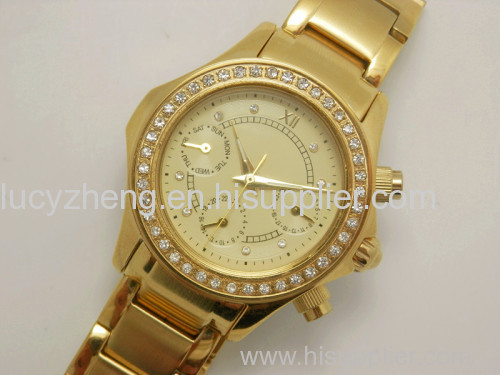 Fashion watch for ladies gold color watch men watch