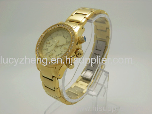 Fahion watch for men stainless steel watch gold watch