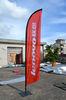 Lenovo Promotioanl Flag Banner Stand With Metal Flat Base / Outdoor Advertising Flags