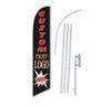 Personalized Aluminum Pole 15FT Height Beach Flag Banner for Glass Ground , Swooper Flag