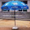 300D Oxford Heat Transfer Windproof Beach Umbrella 240cm Metal Pole / Outside Parasol
