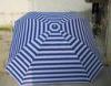 180g Polyester White And Blue Stripe Square Beach Umbrella Windproof Sun Awning