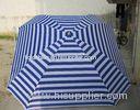 180g Polyester White And Blue Stripe Square Beach Umbrella Windproof Sun Awning