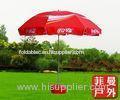 Portable Windproof Beach Umbrella Red For Coca Cola Promoton / Sun Protection Umbrellas