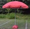 420D Oxford Steel Frame Windproof Beach Umbrella Pink with Water Base